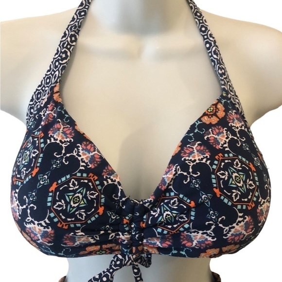 Helen Jon Grace Bay Classic Hipster Bikini Sz M Navy Floral Swimsuit Beach Boho - Picture 5 of 8